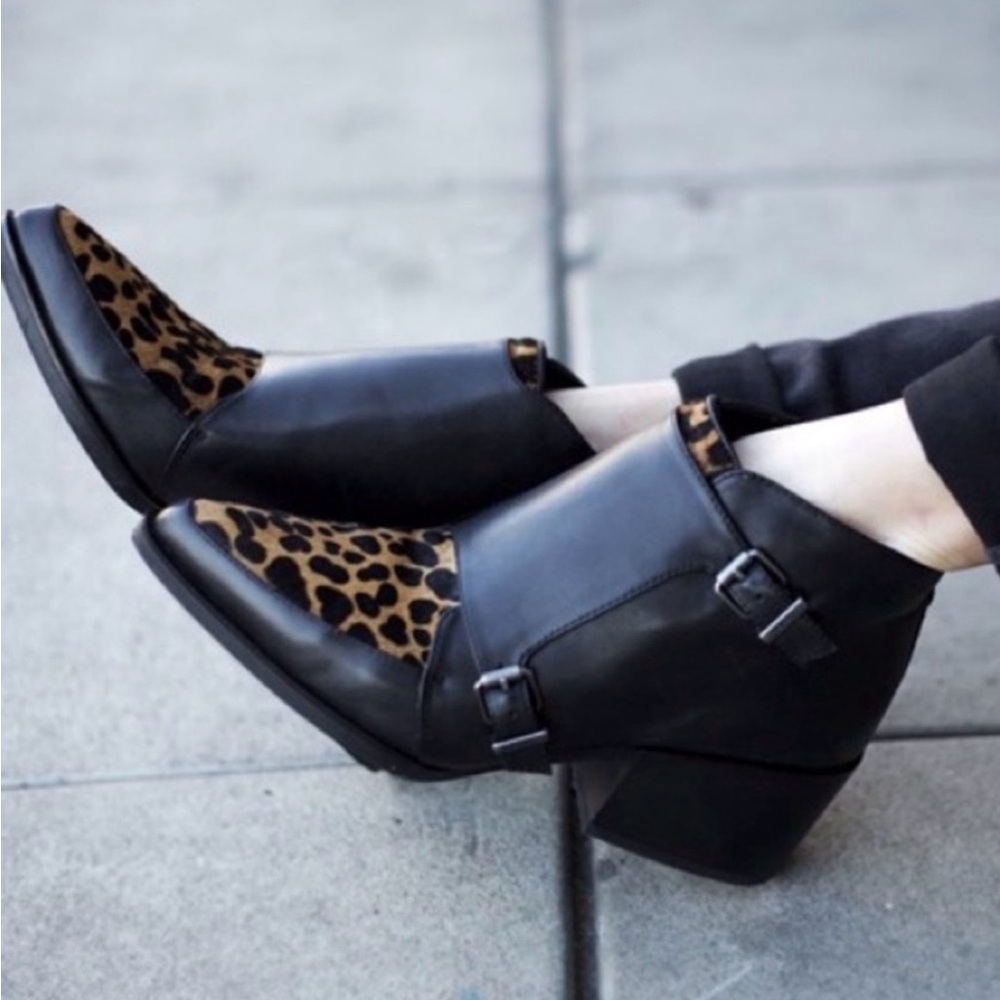 Circus Sam Edelman Leopard Toe Monk Strap Booties